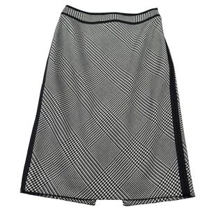 White House Black Market Plaid Houndstooth Pencil‎ Skirt Size 0 Office Siren